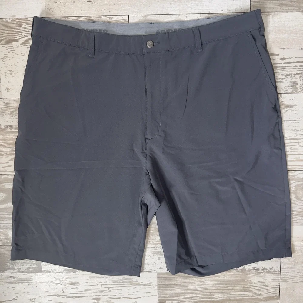 Adidas Golf Chino Shorts Mens 44 Gray 10 Inseam Stretch Performance Flat Front